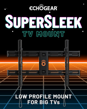 ECHOGEAR side view showing low 2.25 inch profile for sleek appearance