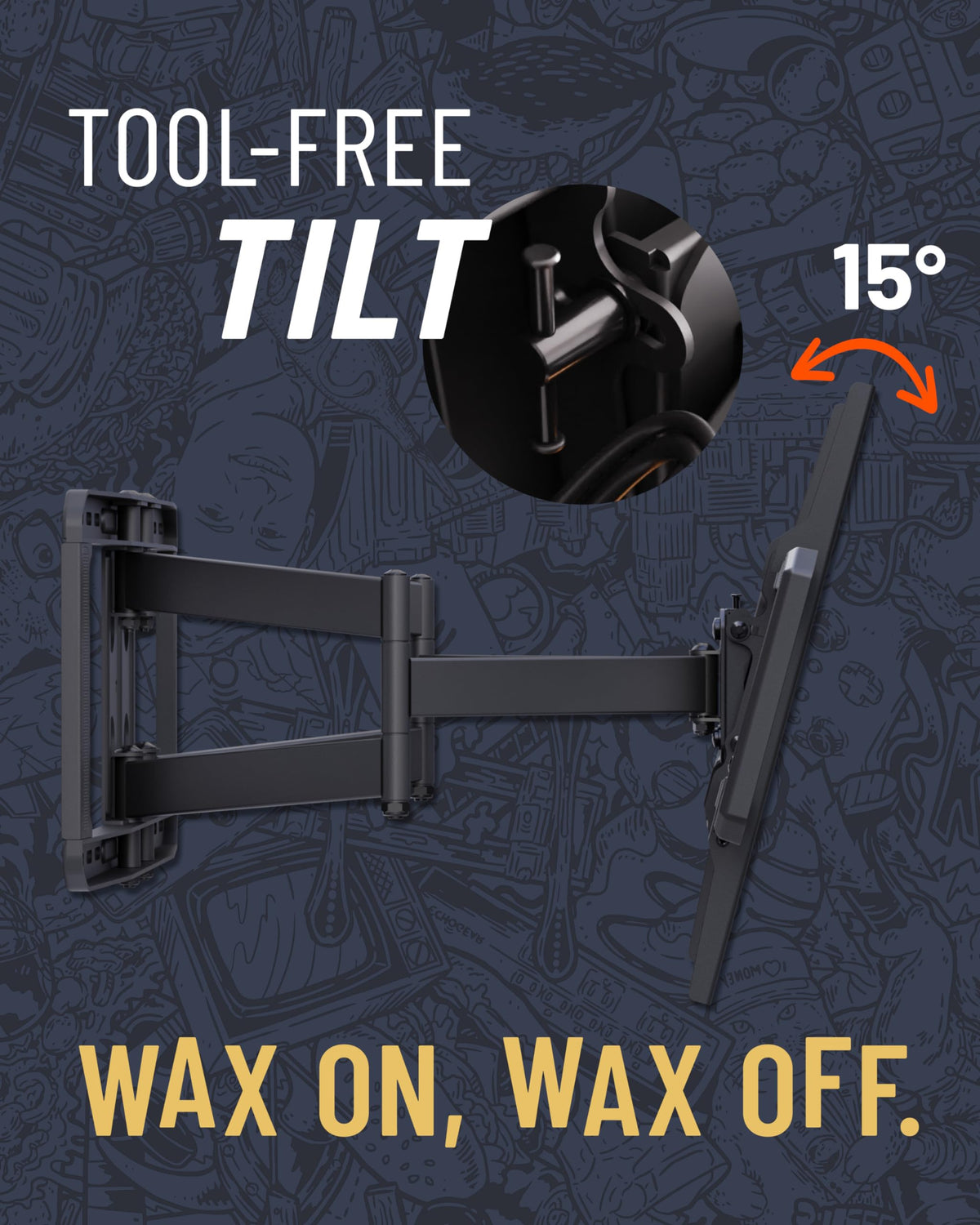 ECHOGEAR MaxMotion hardware kit and drilling template included for quick setup.