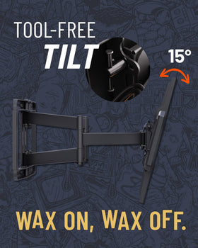 ECHOGEAR MaxMotion hardware kit and drilling template included for quick setup.