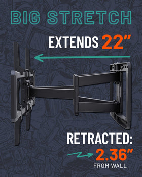 ECHOGEAR MaxMotion slim profile at 2.4 inches for clean walls.