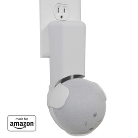 ECHOGEAR outlet hanger for Echo Dot 4th Gen hides cables for a clean setup.
