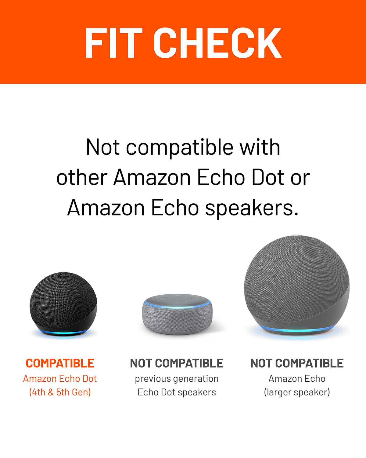 ECHOGEAR rotating mount directs Echo Dot 5th Gen toward you for better sound.