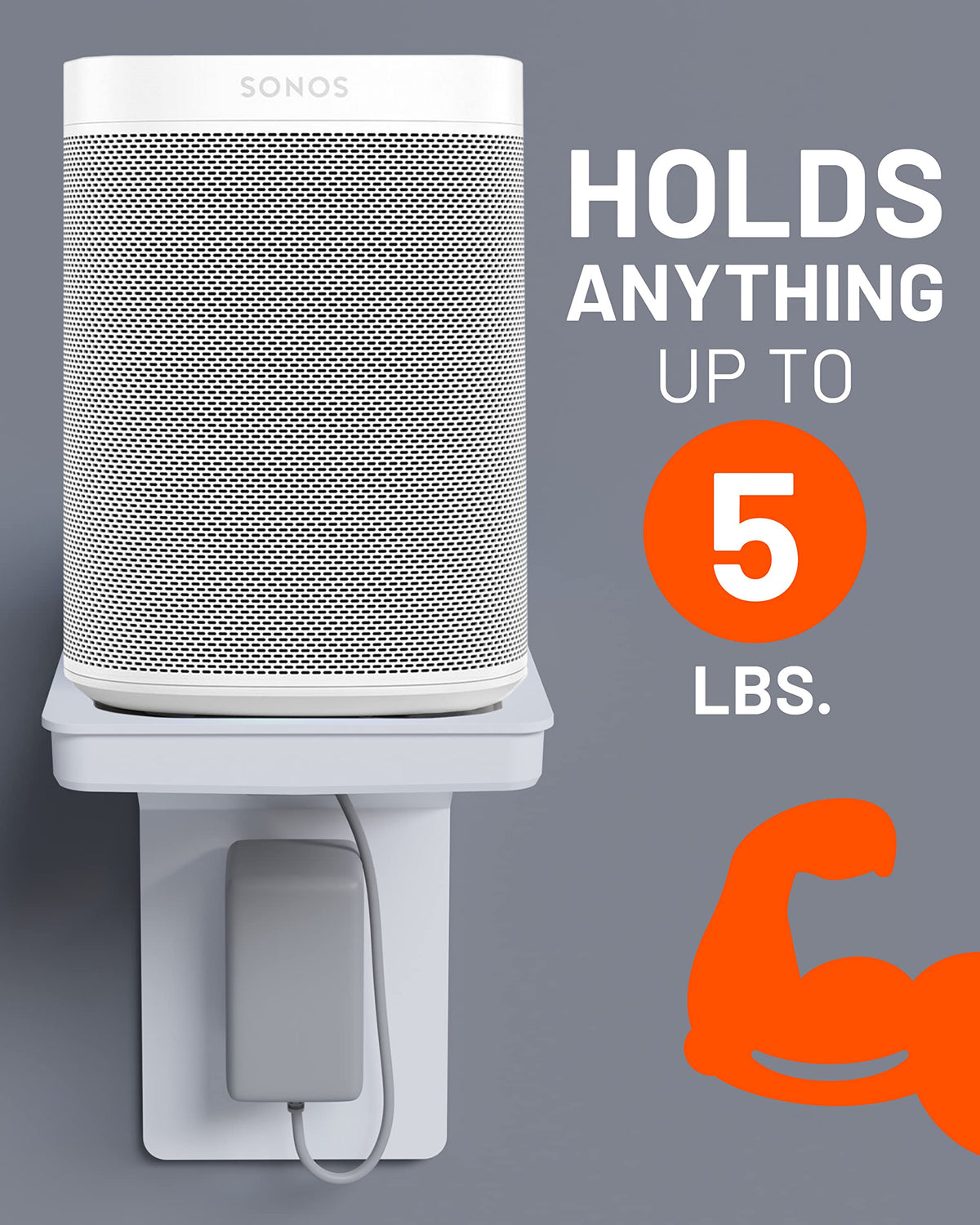 Minimalist design of the ECHOGEAR outlet shelf complements any room.