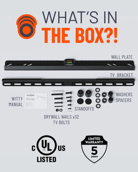 ECHOGEAR box contents laid out showing included hardware and ease-of-install benefit