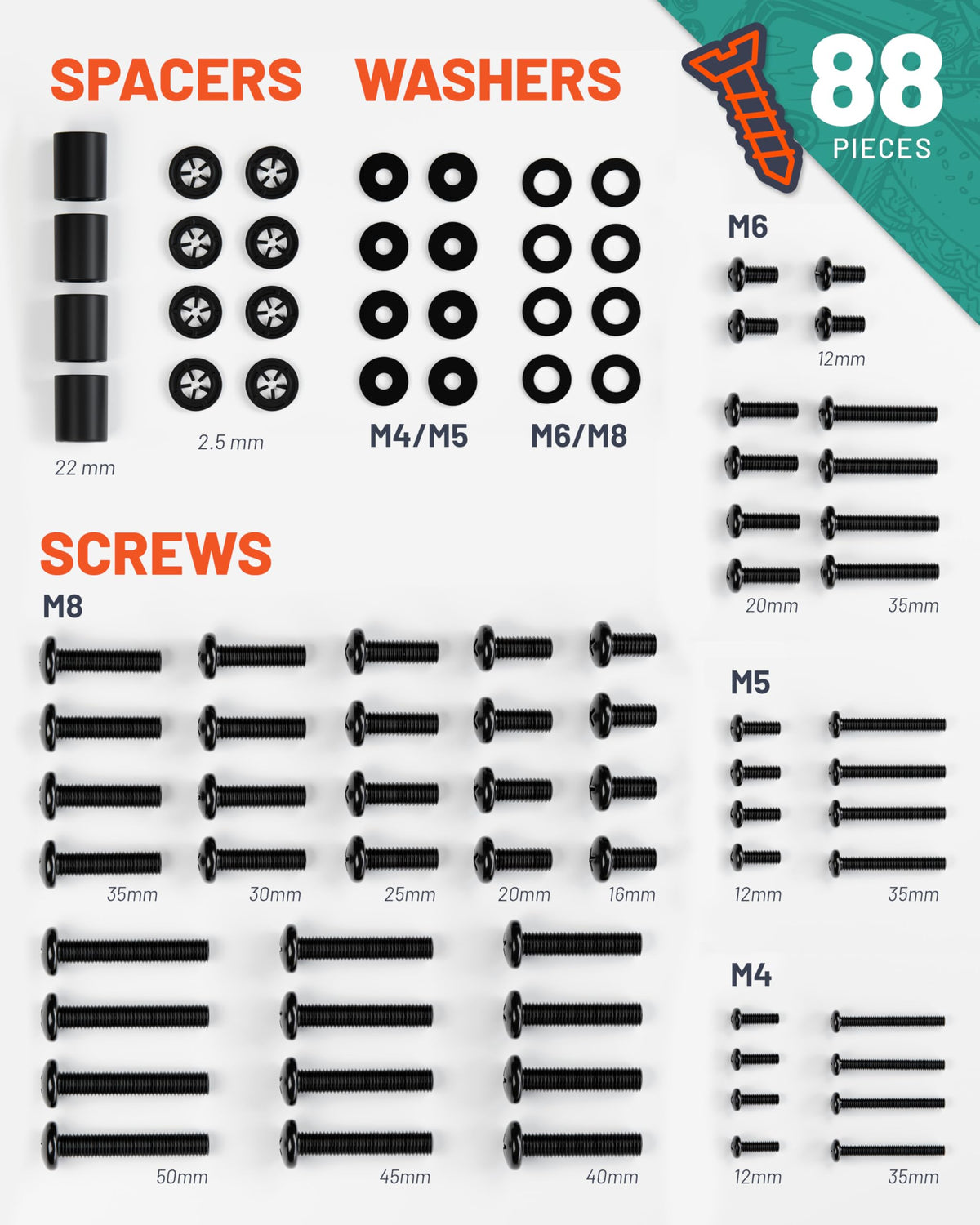 ECHOGEAR pre-divided screws speed installation and reduce guesswork