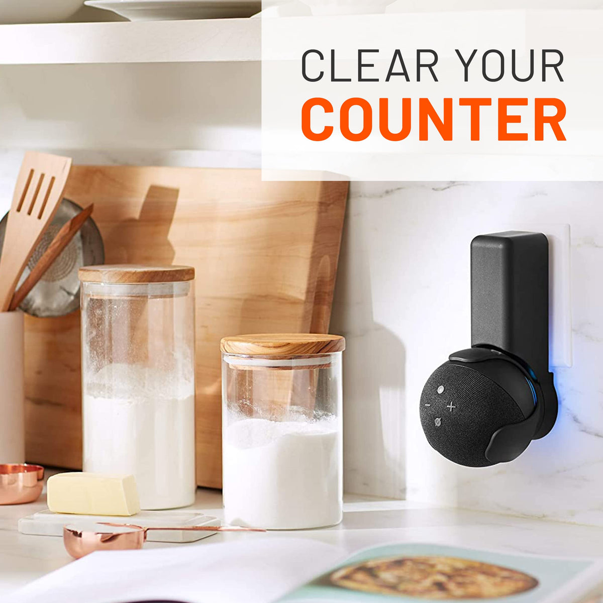 Built-in cable management hides excess cord for a clean look