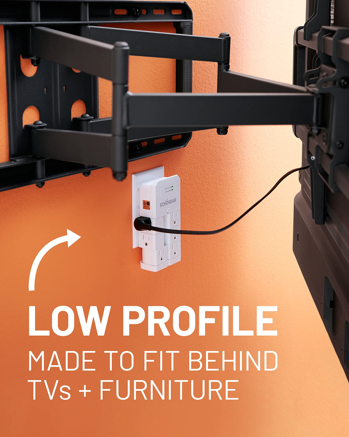 ECHOGEAR secure install with included screw for sturdy mounting.