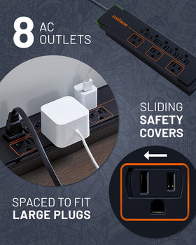 ECHOGEAR slim side profile demonstrating low-profile design that conceals easily behind furniture