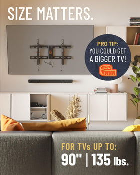 ECHOGEAR side profile showing low-profile fit that reduces TV protrusion