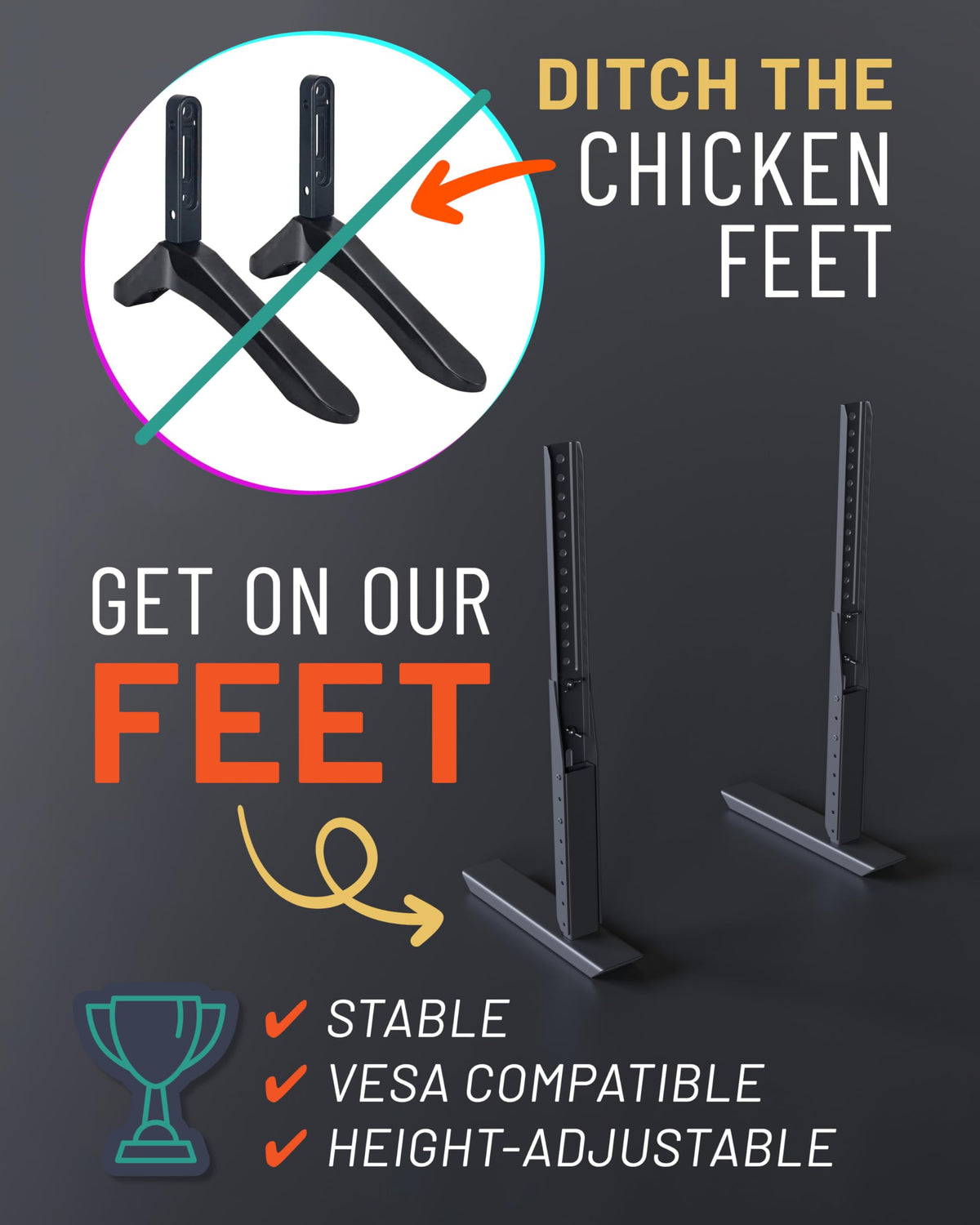 ECHOGEAR side profile highlighting slim footprint and space-saving advantage