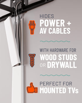 ECHOGEAR Snap-on cable cover installs without tools for flexible room layouts.