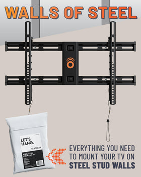 ECHOGEAR low-profile fixed and tilt mounts work with metal studs
