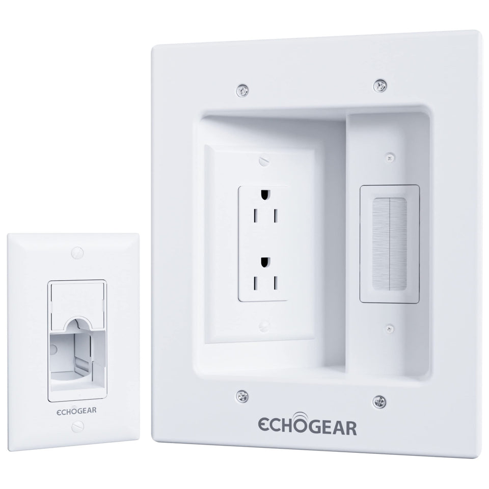 ECHOGEAR TV cord hider module neatly hides power and cables behind the wall
