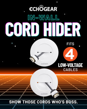 ECHOGEAR pass-throughs shown for secure in-wall cable routing