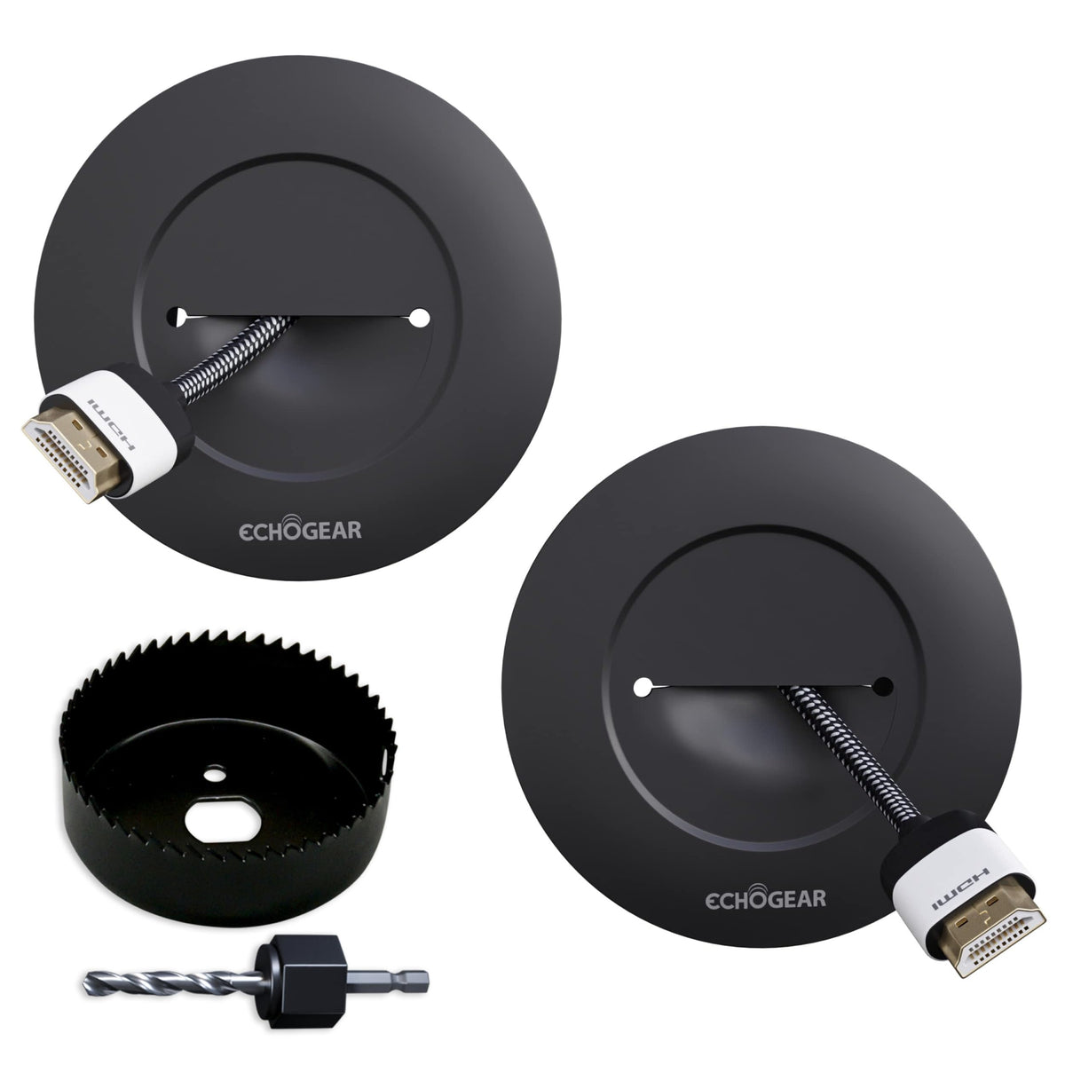 ECHOGEAR TV cord hider on wall mount conceals wires for a clean setup