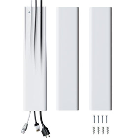 ECHOGEAR TV cord hider conceals 6+ cables behind a wall-mounted TV.