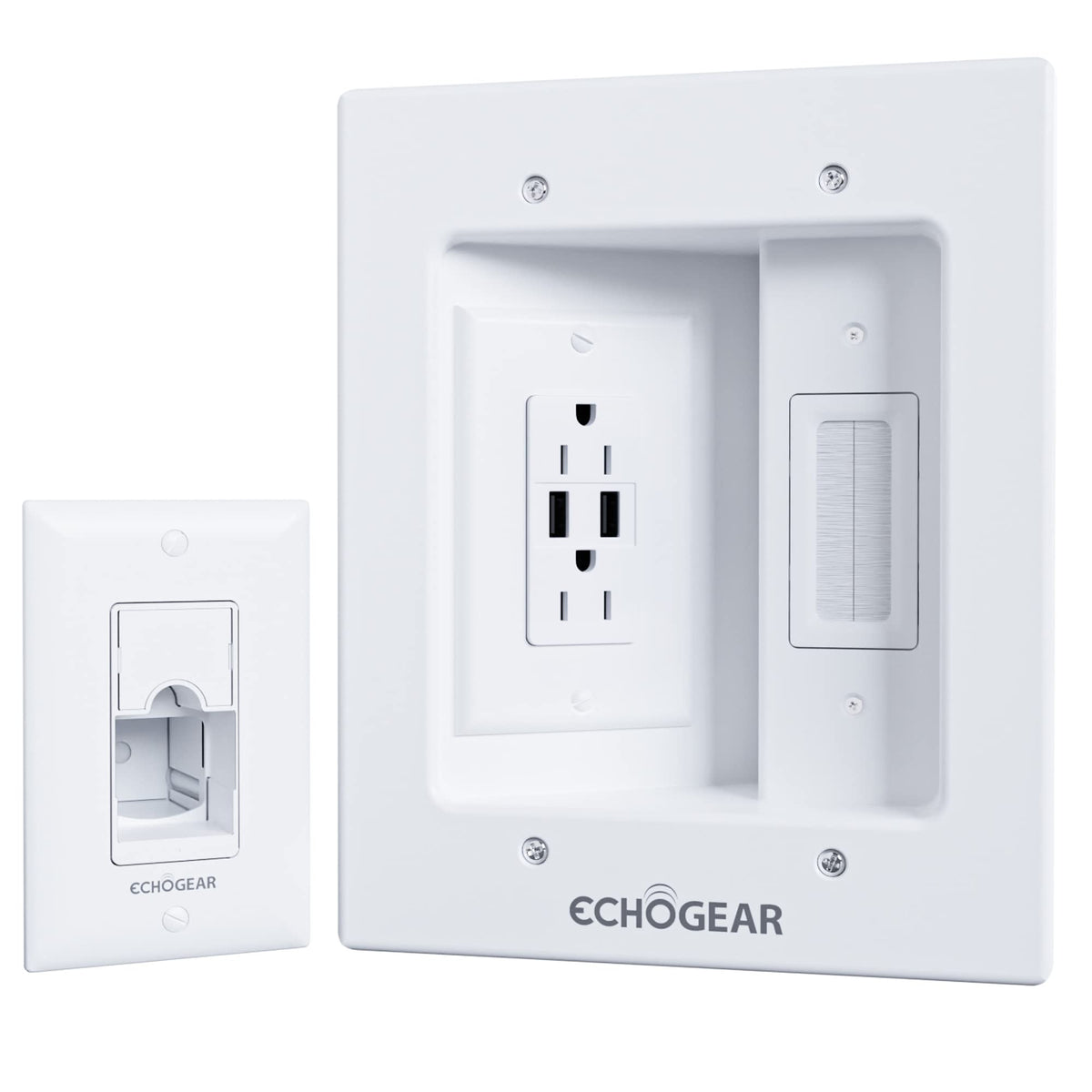 ECHOGEAR TV Cord Hider with wall template enables precise installation