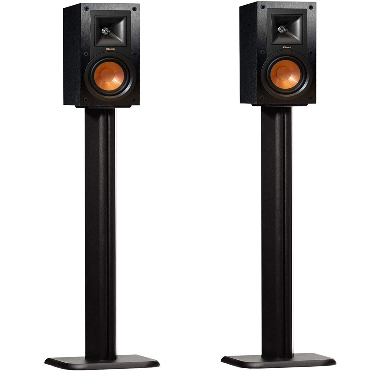 ECHOGEAR universal floor speaker stands with a 5x5 top plate for secure seating