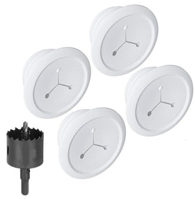 ECHOGEAR wall cable hiders close-up white finish concealing three cables behind a TV