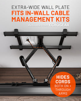 ECHOGEAR integrated cable-routing keeping cords tidy and strain-free benefit