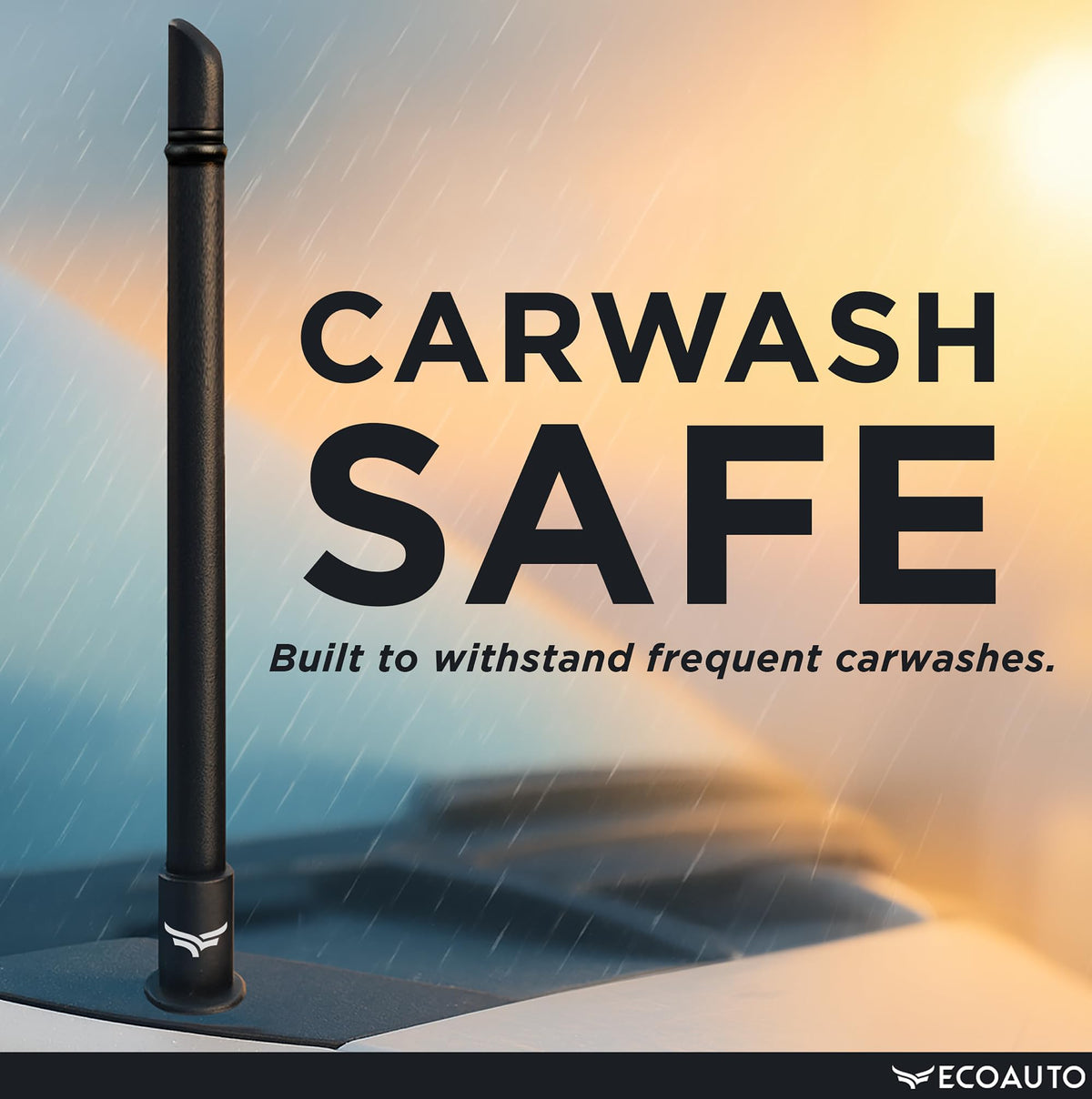 EcoAuto 8-inch antenna installs without tools for quick upgrades.