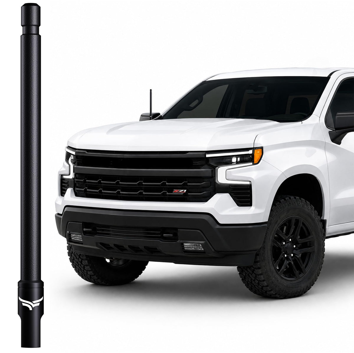 EcoAuto 8-inch short antenna with universal fit improves style and AM/FM reception.