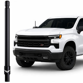 EcoAuto 8-inch short antenna with universal fit improves style and AM/FM reception.