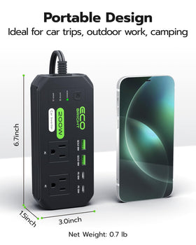 EcoBright USB-C PD 30W ports for fast charging phones and tablets.