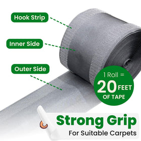 ECOHomes grey cord cover blends with carpet shades for discreet organization.
