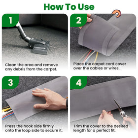 ECOHomes cord cover cuts to length with scissors for a custom fit