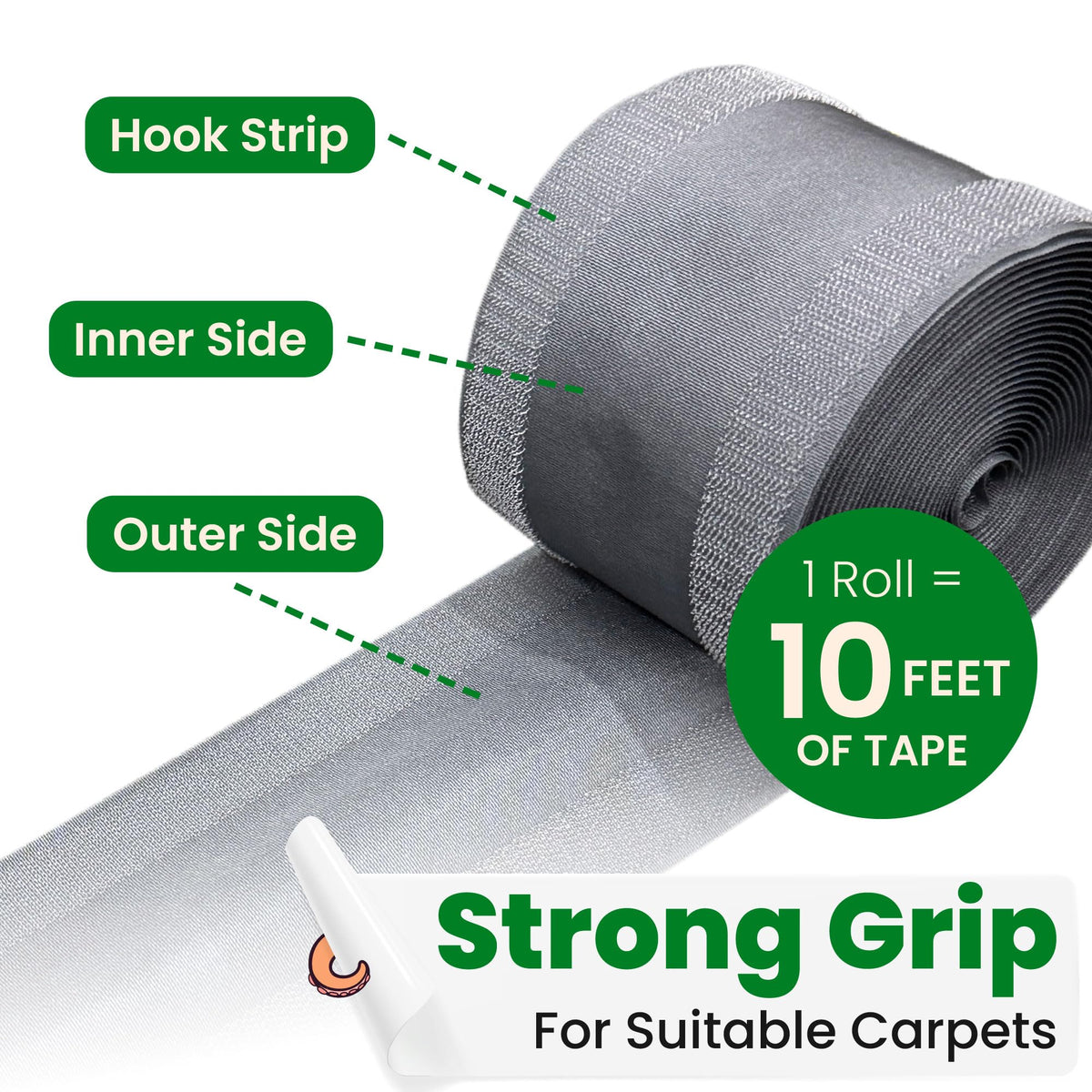 ECOHomes carpet cord cover flat lay shows clutter-free floor in office.