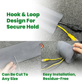 Closeup of hook-and-loop fastener on ECOHomes cord cover for carpet use.