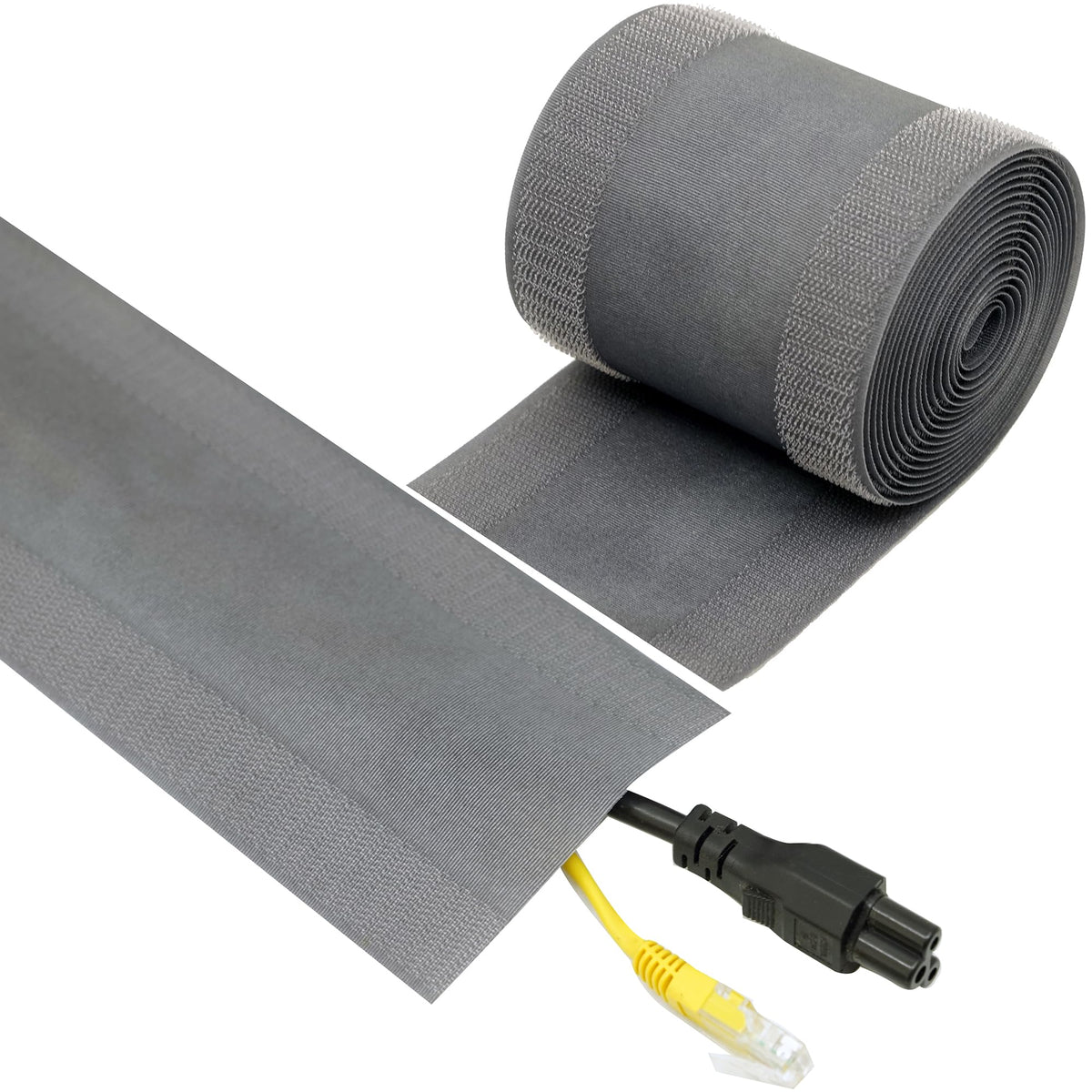 ECOHomes carpet cord cover grey 4in-20ft hides wires for a neat space.