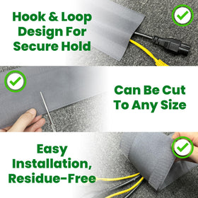 ECOHomes-grey carpet cord cover provides a flat surface easy to clean.