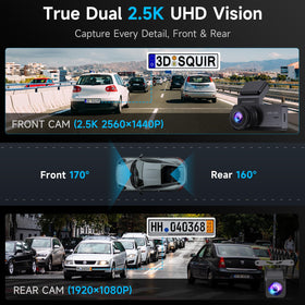 ecomoment dual cameras mounted on windshield and rear window for full view