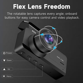ecomoment lens detail showing F1.8 aperture for improved night recording