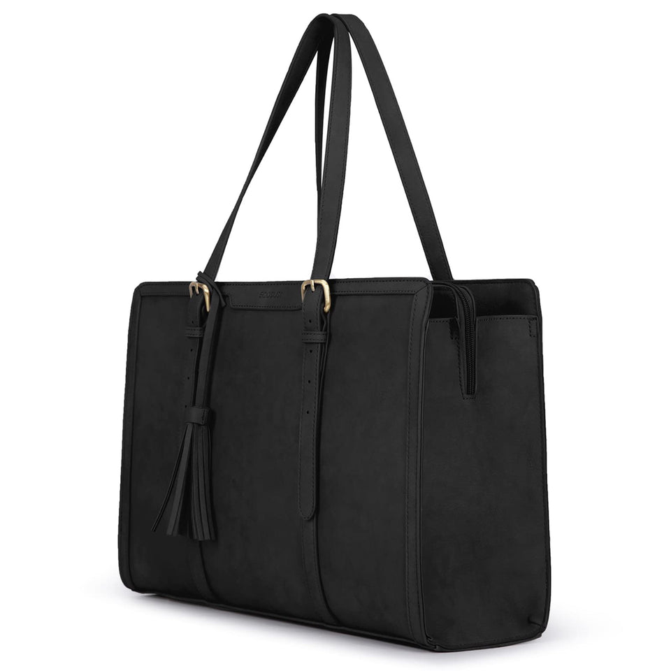 ECOSUSI front view of tote bag showing professional silhouette and roomy capacity
