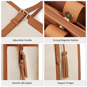 ECOSUSI laptop bag adjustable handles provide comfortable carry from 9.4 to 13.4 inches
