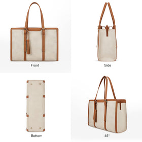 ECOSUSI laptop bag interior includes iPad sleeve and zip pockets for small items