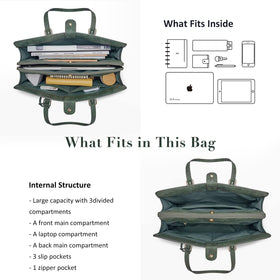 ECOSUSI open side compartments displaying organized folders and accessories