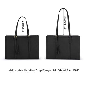 ECOSUSI tote beside notebook showing dimensions and practical size advantage