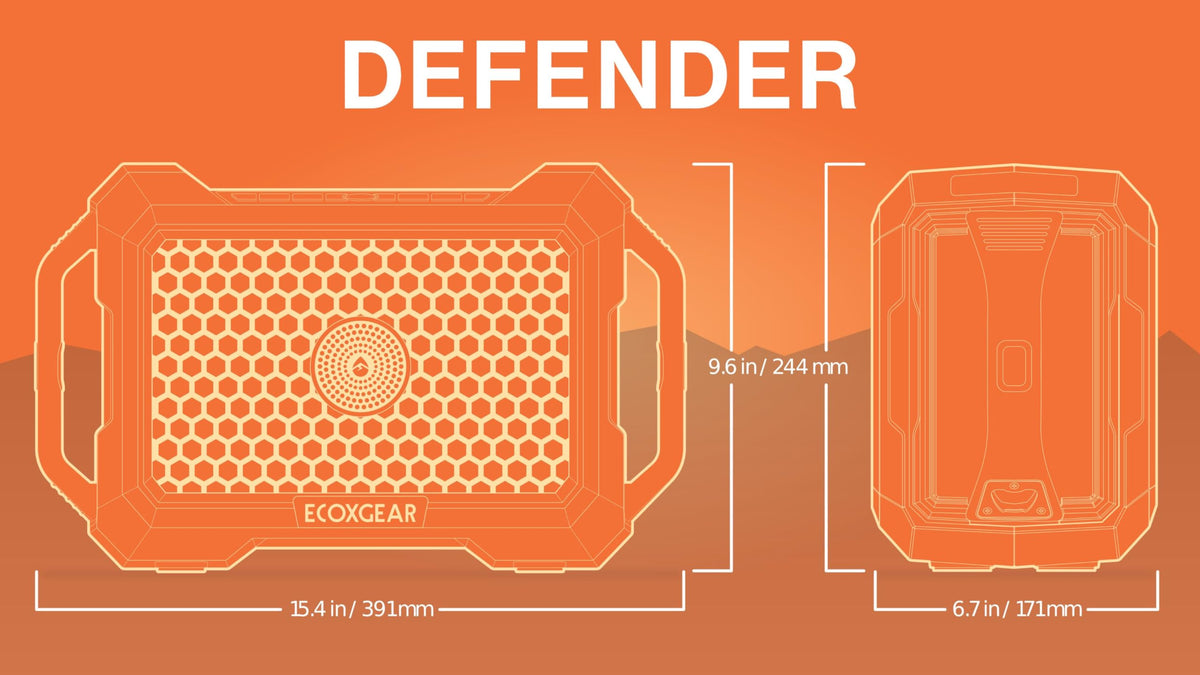 ECOXGEAR Defender delivers 25+ hours of playback.