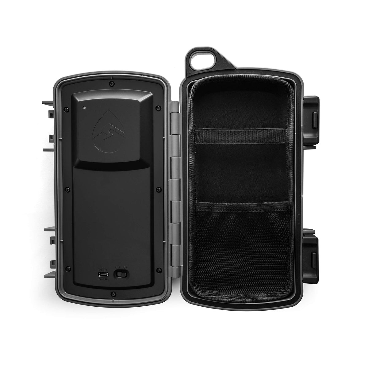 ECOXGEAR EcoExtreme 2 dry box open with smartphone inside — secure watertight storage