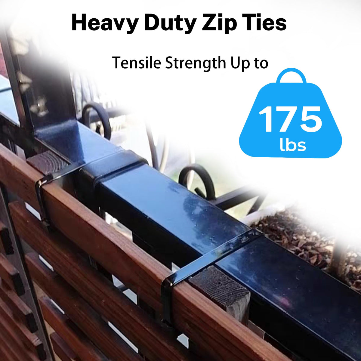 ECRABONE UV-resistant nylon zip tie for outdoor use.