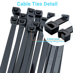 ECRABONE zip ties withstand cold and heat from -22F to 176F for diverse environments.