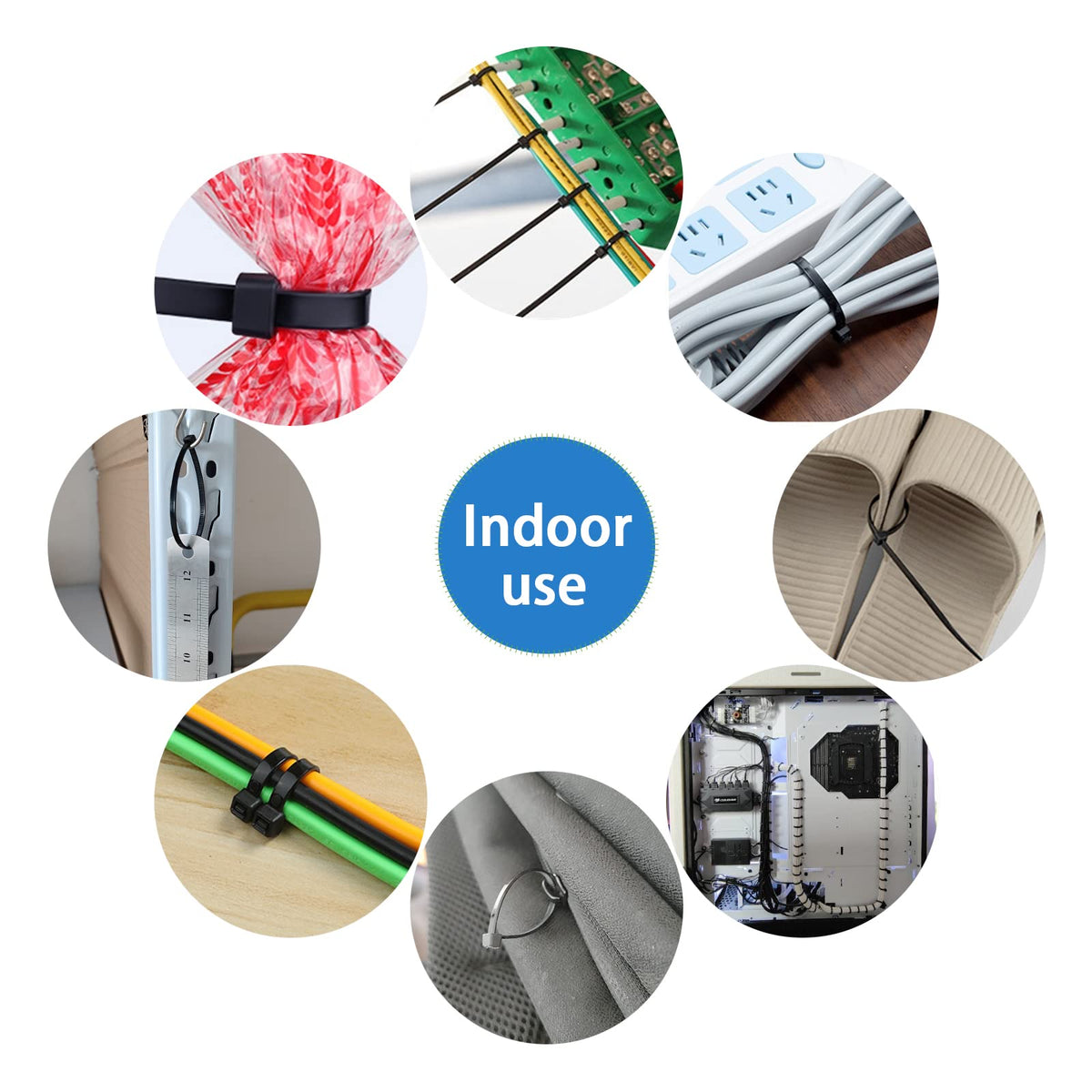 ECRABONE Zip Ties ideal for home, office, and workshop organization.