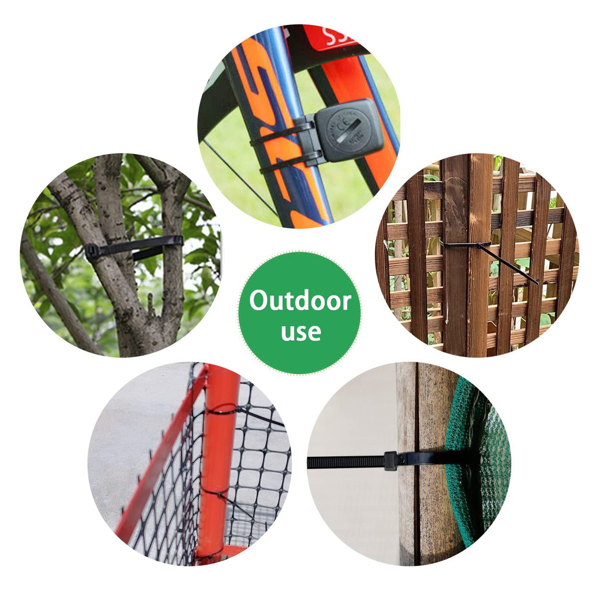 ECRABONE Zip Ties 0.19-inch width keep bundles tidy.