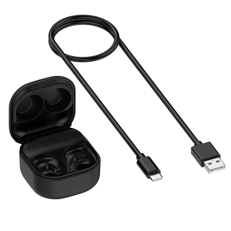 E ECSEM Buds FE charging case front view with USB-C for portable power