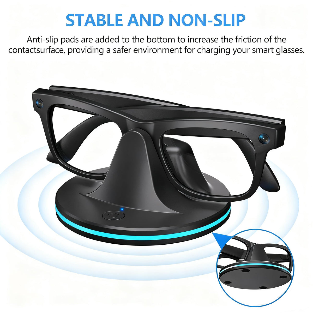 Compact EdenGrip desktop stand saves space and travels easily