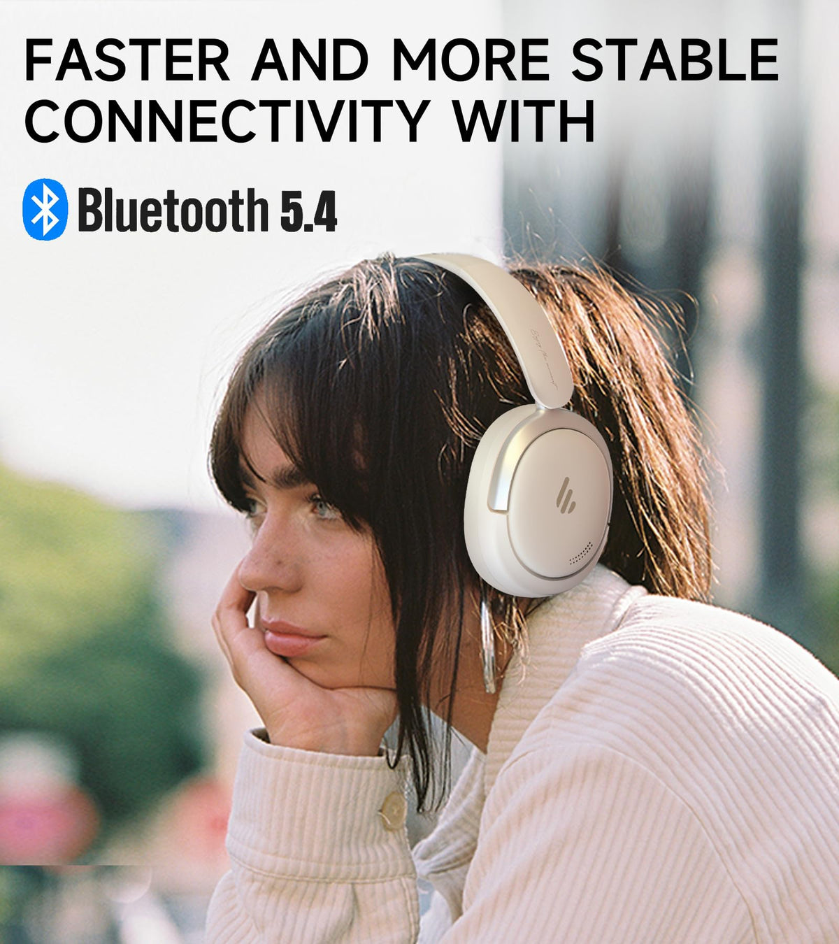 Edifier Atom Max earcup close-up showing breathable padding, delivering all-day comfort
